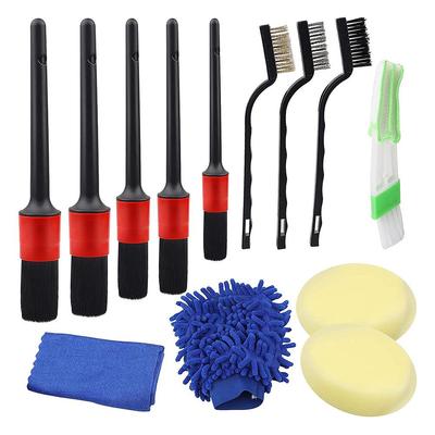 Brosse de nettoyage à sec pour voiture, brosses de nettoyage pour intérieur et extérieur de voiture, outils de nettoyage pour bouches d'aération et lavage des roues