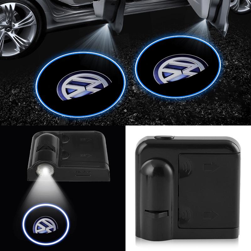 2 Stück Kabellose HD-Türleuchte Auto-Türprojektor Willkommenslicht Für Volkswagen VW RLine R Golf Amarok T5 Phaeton ID3 Tiguan GTI