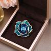 Blue  Camellia Flower Brooches For Women Enamel Pin Elegant Lapel Pins