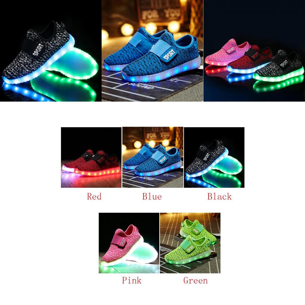 Lightweight And Wear-resistant Led Sneakers For Boys And Girls In Multiple Colors
