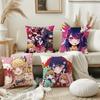 ANIME O-OshiCUTE N-No k-Ko 3 Pillow Case Square Double-Sided Printing Short Plush Sofa Cushion Cover Bedroom Bedside Pillow