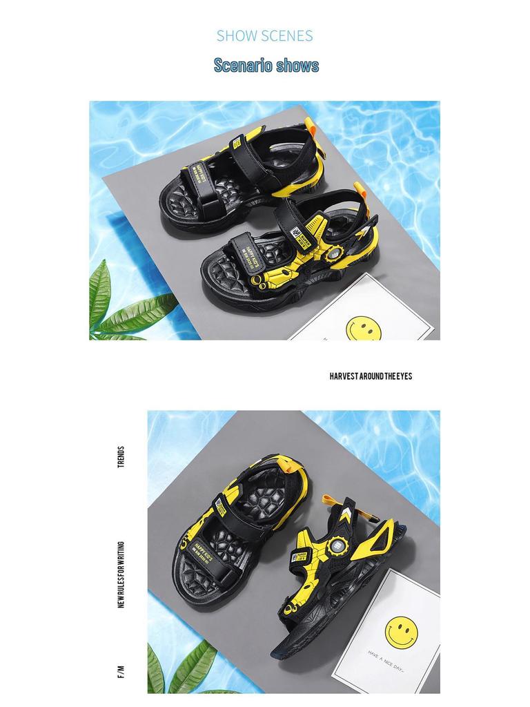 2025 Summer Boys' Non-slip Soft Sole Sandals, Children's Beach and Sports Slippers