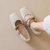 Sheepskin~ Ballet Women's Shoes Mary Jane Shoes New Evening Shoes Thick Heel Light Mouth Low Heel French Single Shoes