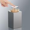 304 Stainless Steel Toothpick Holder Storage Box Press Bracket Automatic Spring Cover Cotton Swab Storage Box Home Decoration