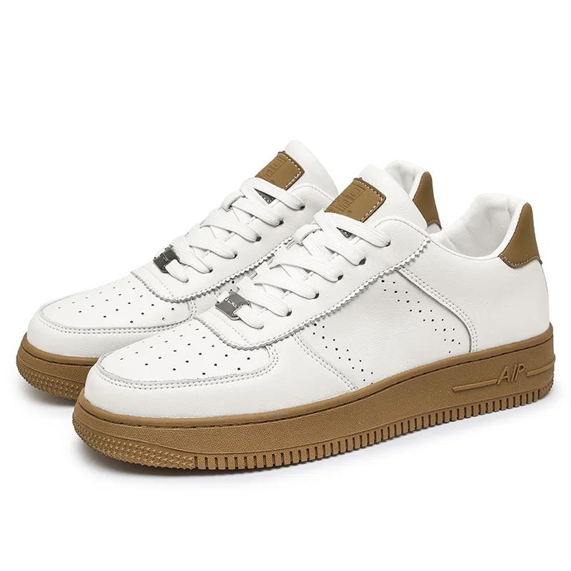 

Новая мужская кожаная белая спортивная обувь, дышащая и удобная повседневная обувь, мужская модная обувь для ходьбы на открытом воздухе размер 39-44 39