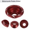 HEROFFIX 2pcs 12mm Motorcycle Slider Frame Aluminum Alloy Wheel Fairing Protective Crash Pad Protector Guard 55mm 23mm Red