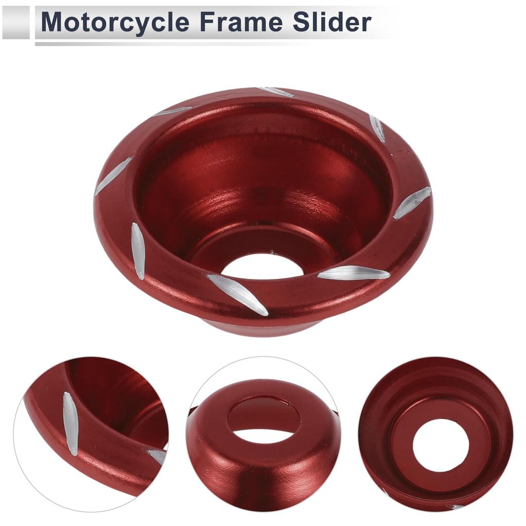 HEROFFIX 2pcs 12mm Motorcycle Slider Frame Aluminum Alloy Wheel Fairing Protective Crash Pad Protector Guard 55mm 23mm Red