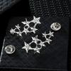 1 Pair Retro Collar Brooches Tree Leaf Wolf Rhinestone Fashion Lapel Pin For Men Women Shirts Suits Clothes Decor Jewelry Gift