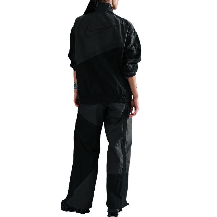 Nike Sportswear Oversized Logo Breathable Loose Woven Jacket Women Jackets Coal-Black Black HJ0177-060