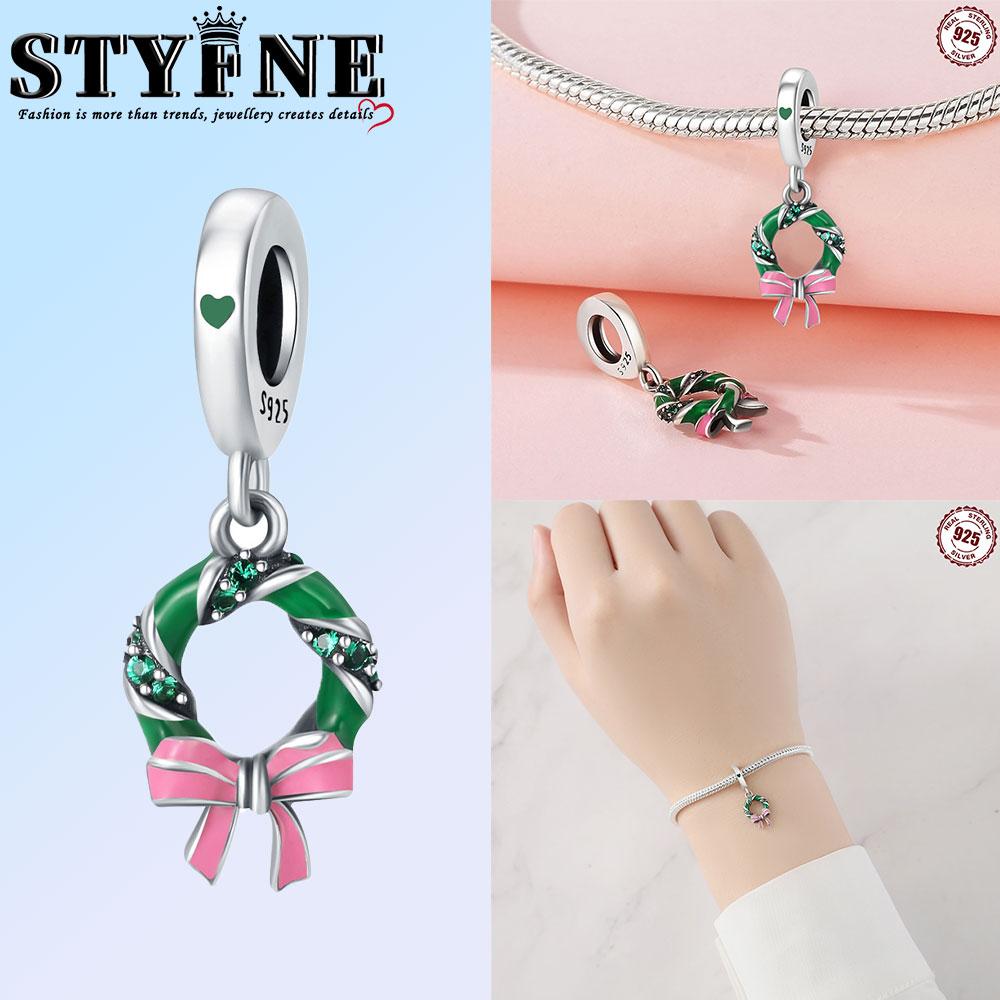 Copper Snowflake Christmas Tree Gift Box Charms Beads Brand Bracelet Exquisite Diy Jewelry Making Women'S Gift