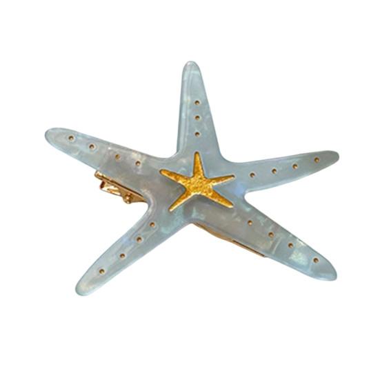 

Girl Hairpin Dot Print Starfish Shape Hair Clip Anti-slip Teeth No синий