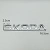 qhnkr5 1pcs 3D ABS high quality silver/black car Letter Emblem Rear tail trunk Decals badge sticker Decal styling For Skoda
