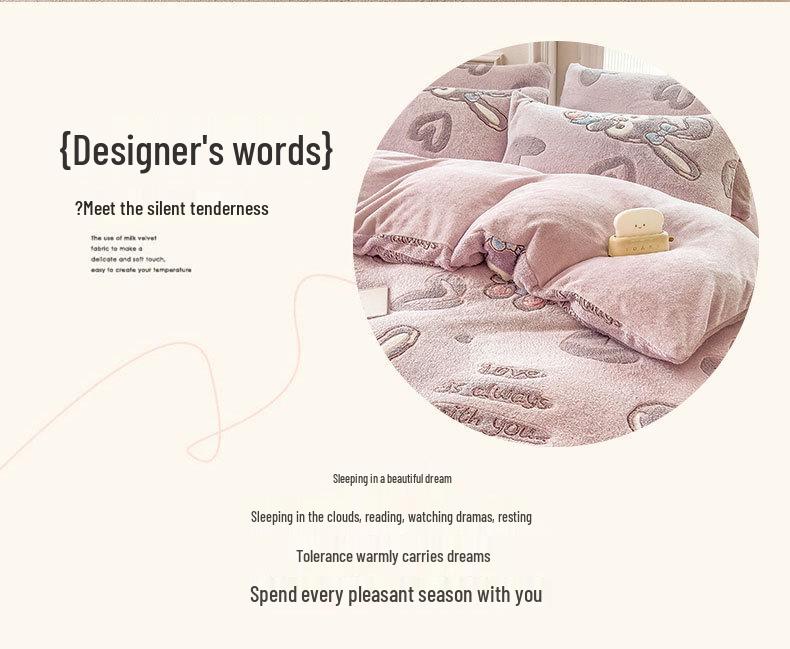 Winter Milk Velvet Flannel Duvet & Bed Sheet Set - Thick, Double-Sided, High Gram Weight, 3-Piece