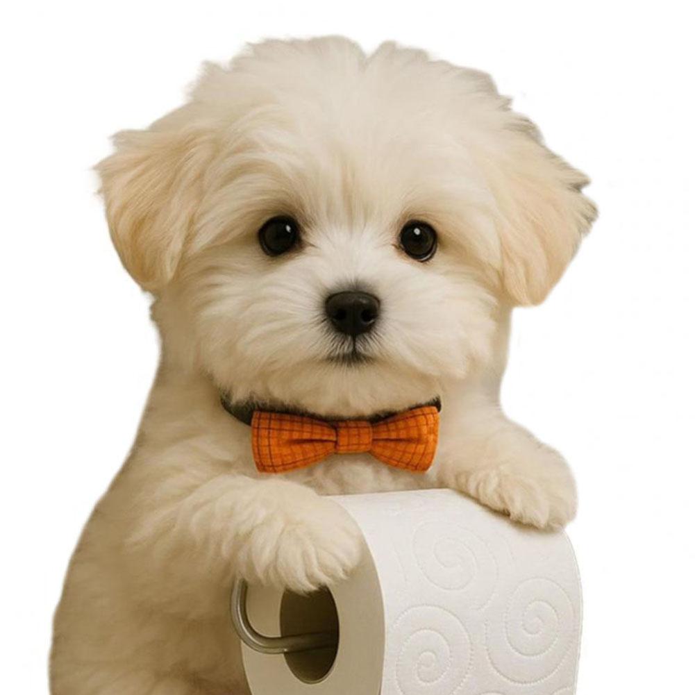 Wall Mounted Dog Paper Roll Holder 3D Printed Animal Paper Towel Holder Decorative Dog Shape Paper Stand for Kitchen Bathroom