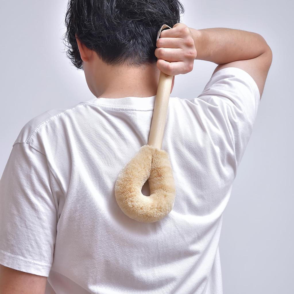 Kamekono Tawashi Nishio Shoten Body Scrub Brush Sato-san (with handle)