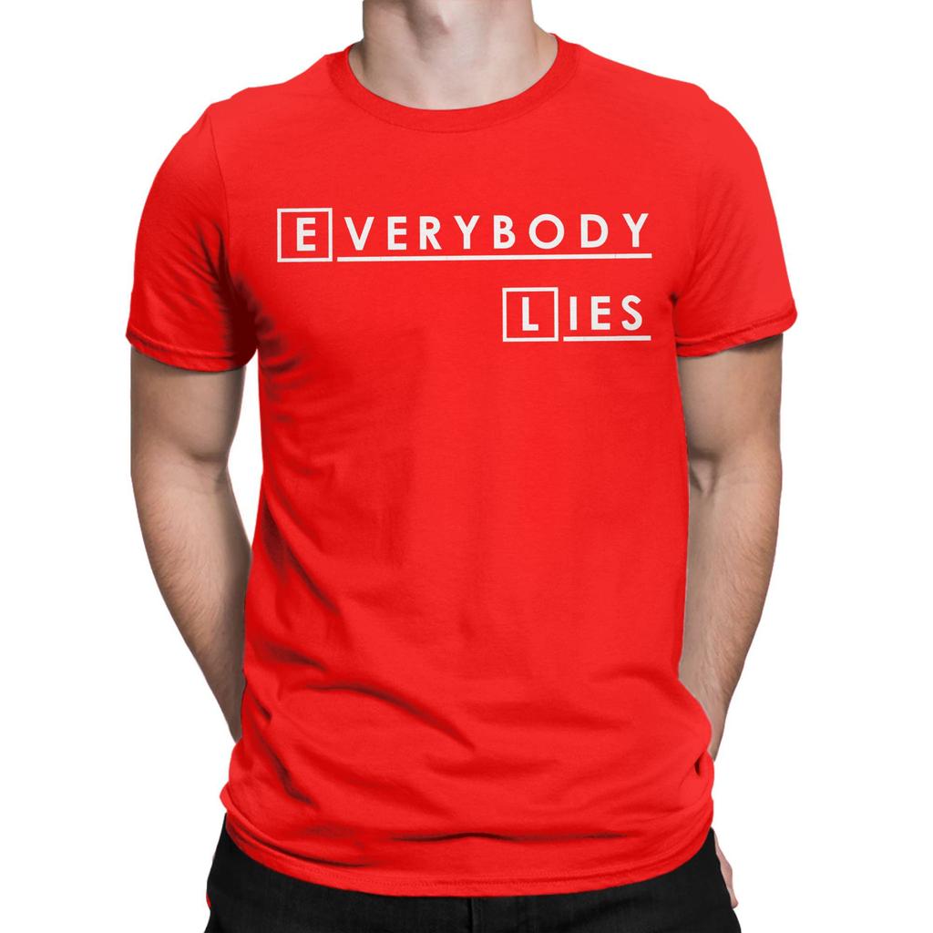 Dr. House. Everybody Lies T-Shirt Herren 100% Baumwolle Fantastische T-Shirts O-Ausschnitt Dr. Gregory T-Shirt Kurzarm Tops Sommer