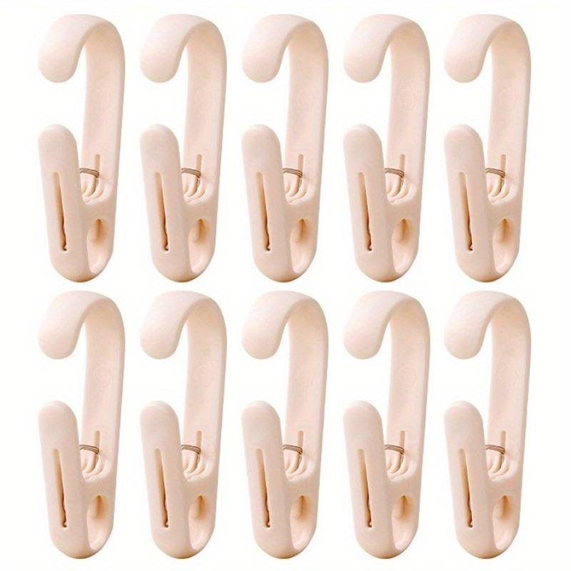 10pcs Multi-Purpose Plastic Clothes Clips Hooks Socks Clip Hanger For Home Office Clothing Store Solid Color Beach Towel Clips