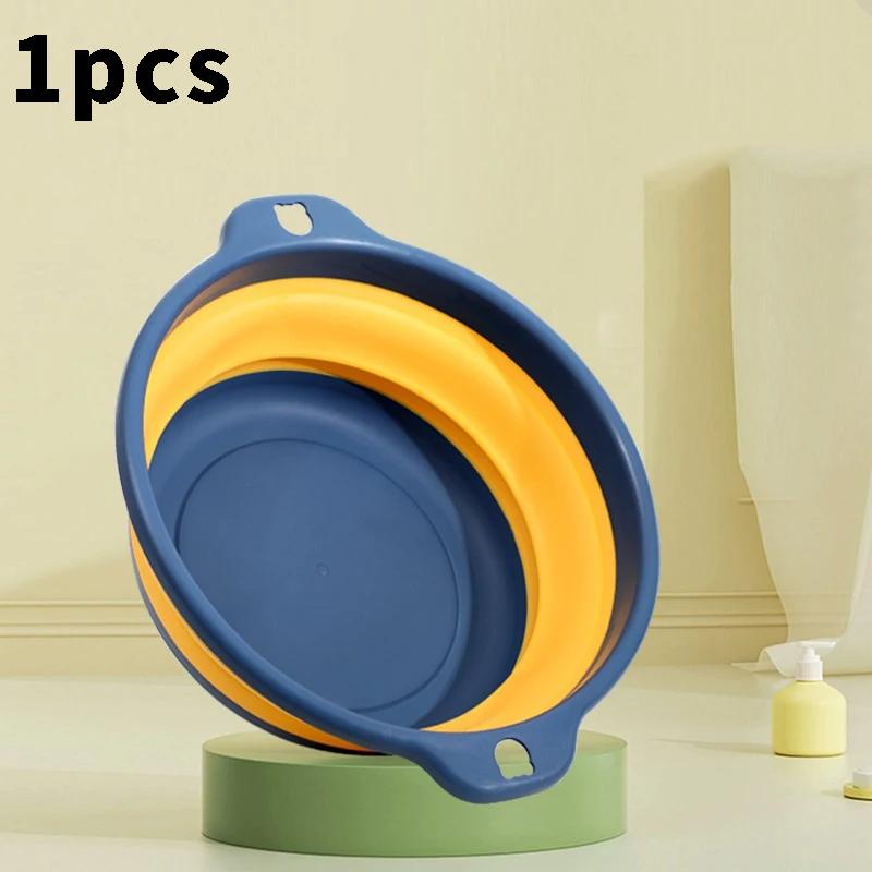 

2pcs Portable Foldable Laundry Basin Plastic Travel Foldable Washbasin Safe and Durable Foldable Washbasin Bathroom Home Furnish