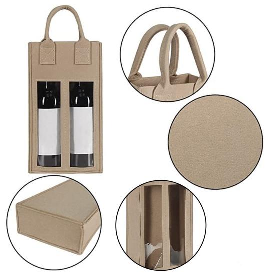Doppel-Weintragetasche mit tragbarem Griff Stoßfest Schwerlastfilz Wiederverwendbar