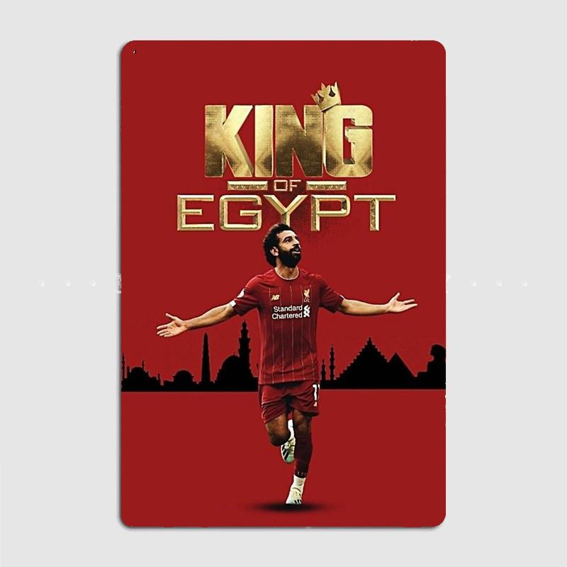 Мохамед Салах Футболист Ретро Постер Металлическая Табличка Постеры Бар Интерьер Спальня Стена Винтажный Домашний Декор Украшение Комнаты 20x30cm（7.8x11.8inch）