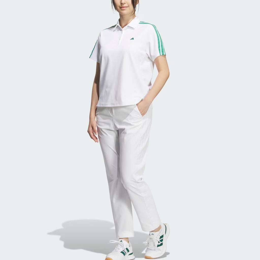 Adidas Climacool Striped Loose Fit Short Sleeve Golf Shirt Women tops KD7210