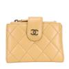 Used Coin Case Matrasse Compact Wallet Card Case Lambskin Beige 31 Series