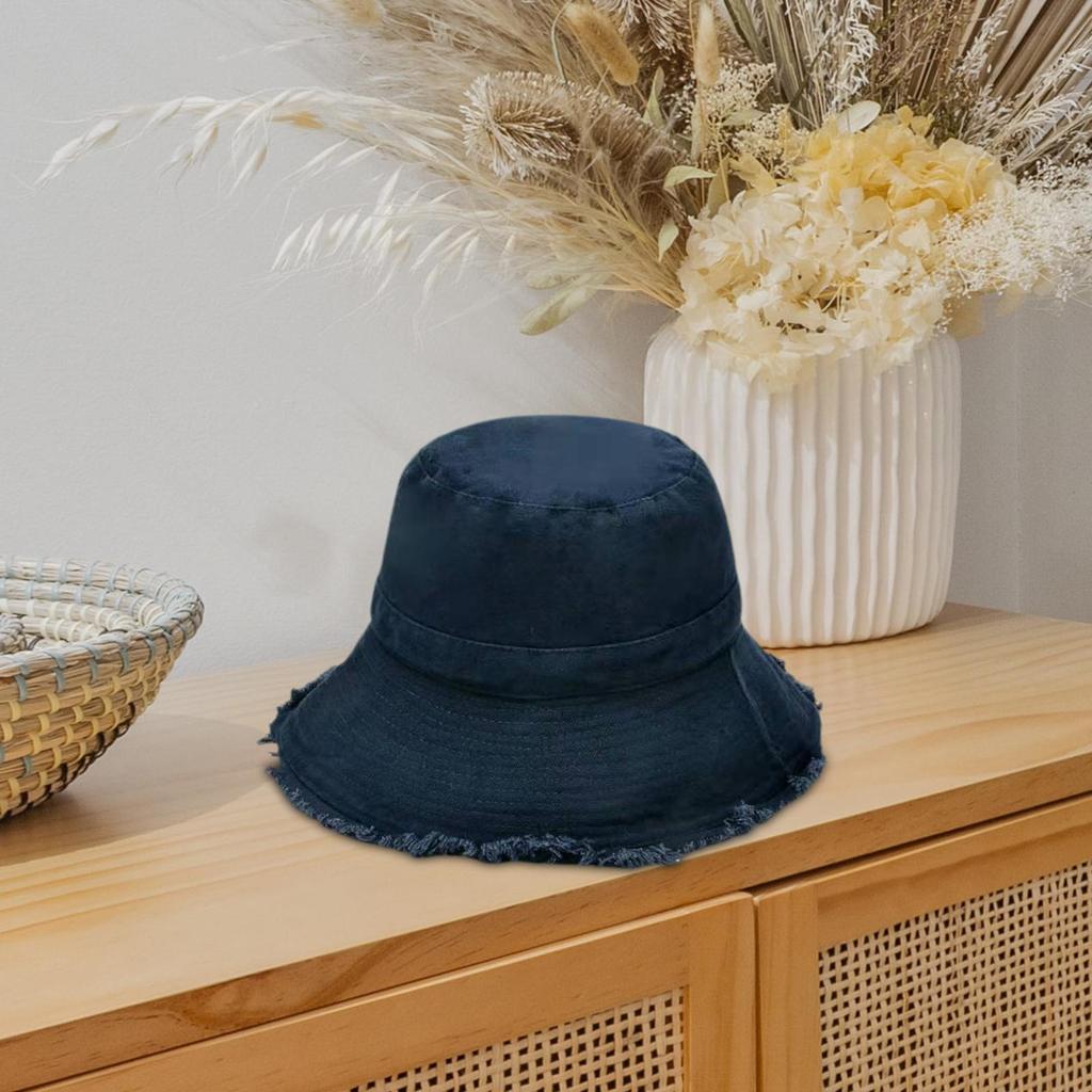 Sun Protection Women Bucket Hat Windproof Fisherman Cap Cotton Packable Sun Hat
