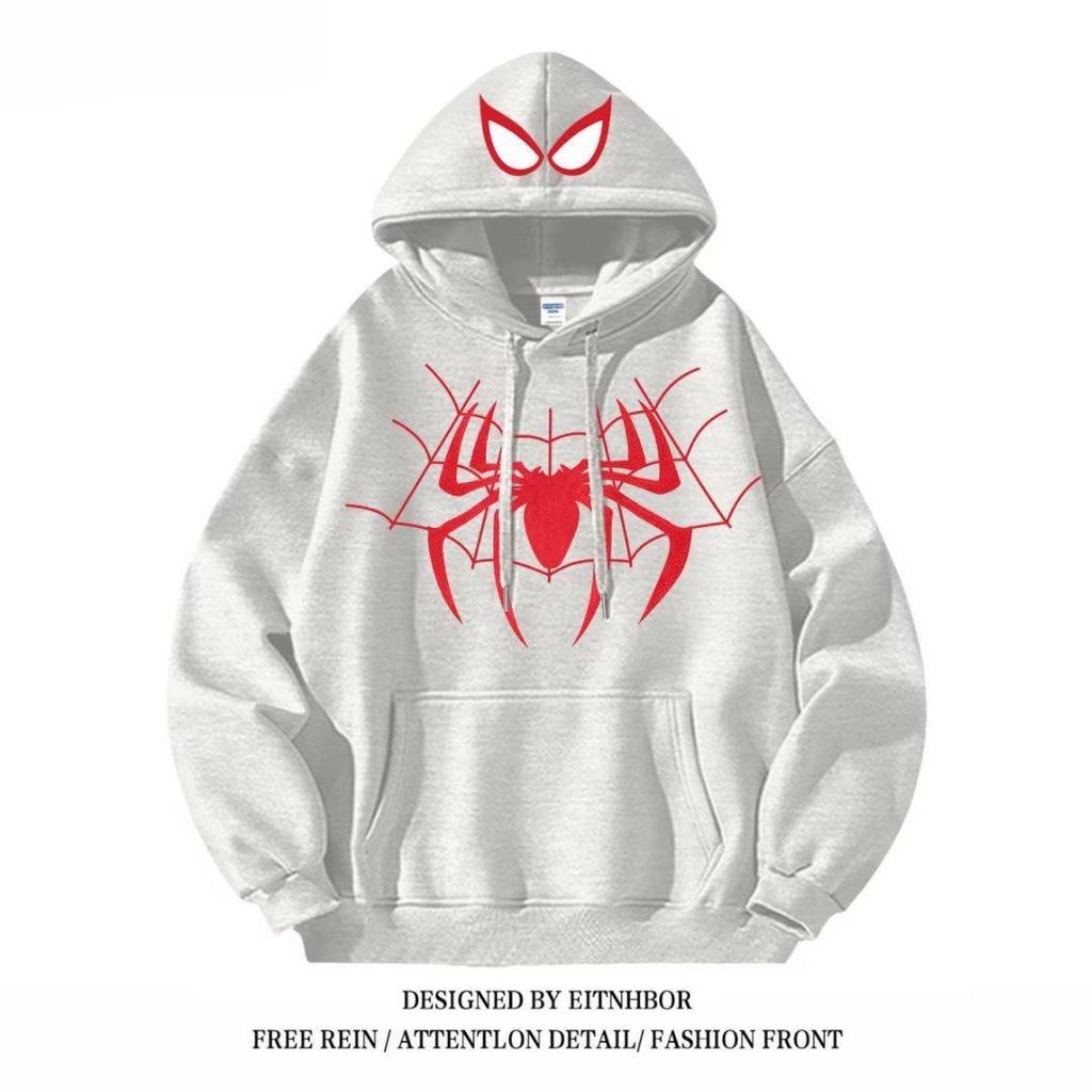 Unisex New Retro Hip Hop Spider Hoodie - Winter Loose-Fit Trendy Jacket