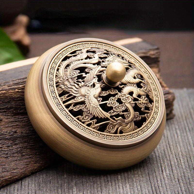 1PC Ancient Copper Incense Burner Household Indoor Incense Seal Plate Incense Thread Incense Burner Incense Accessories Household Incense Burner
