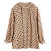Bequemes Chiffon-Shirt mit Punkten für Damen im Frühsommer, Langarmshirt, modische Damenbekleidung