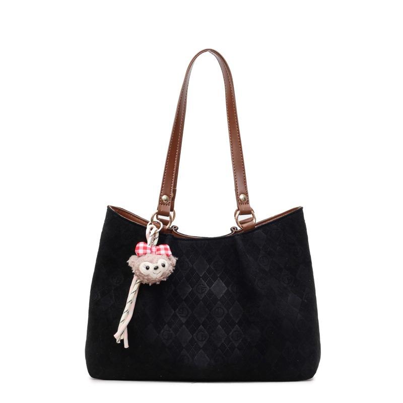 Commuter retro matte bag autumn and winter new large-capacity suede shoulder bag going out to work tote bag