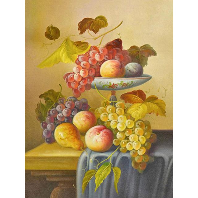 

5D DIY Алмазний живопис Серія фруктів Пляшка червоного вина Алмазна мозаїка Пейзаж Вишивка Набори для вишивки хрестиком Домашній декор Full Square 20X30CM помаранчевий