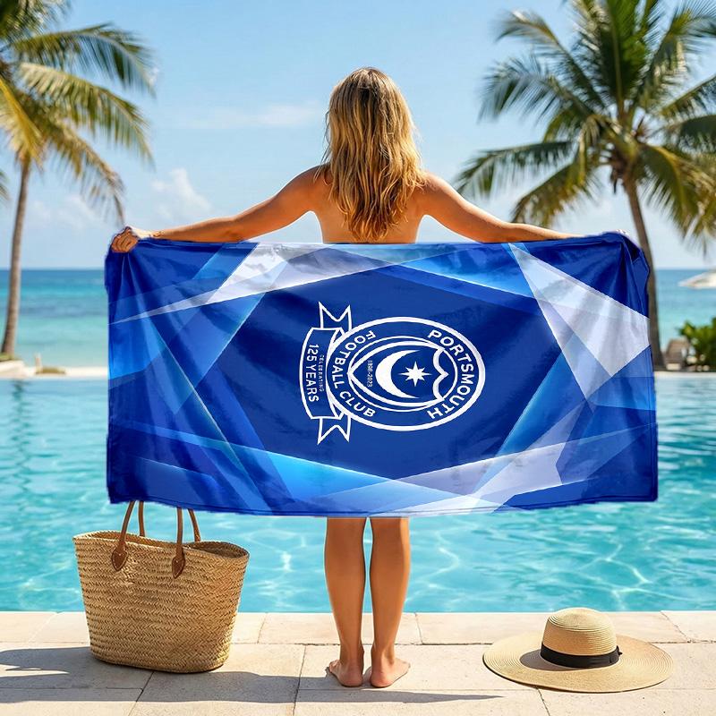 Portsmouth FC print Quick Dry Beach Towel Microfiber Absorbent Portable Travel Swimming Towel