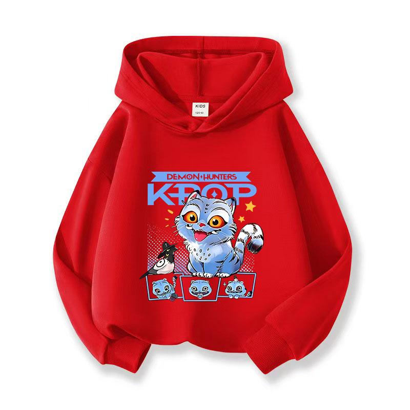 2025 Witcher Team New Children's Fashion Street Style Hoodie Casual Versatile Cartoon Printed Girls' Hoodie Sportswear