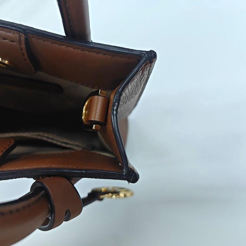 [Pre-Owned] Mercer Mini Brown Coated Canvas Monogram Crossbody Bag - Excellent #1LV7Z9