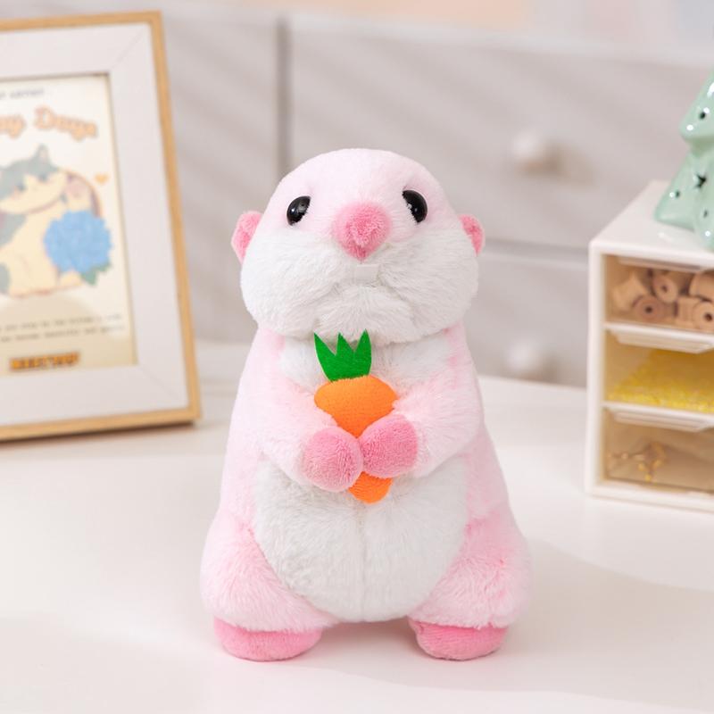 

20cm Kawaii Cartoon Otter Hug Carrot Plush Doll Stuffed Animal PillowYellow Pink Otter Toys Birthday Gift for Boys and Girls about 20cm