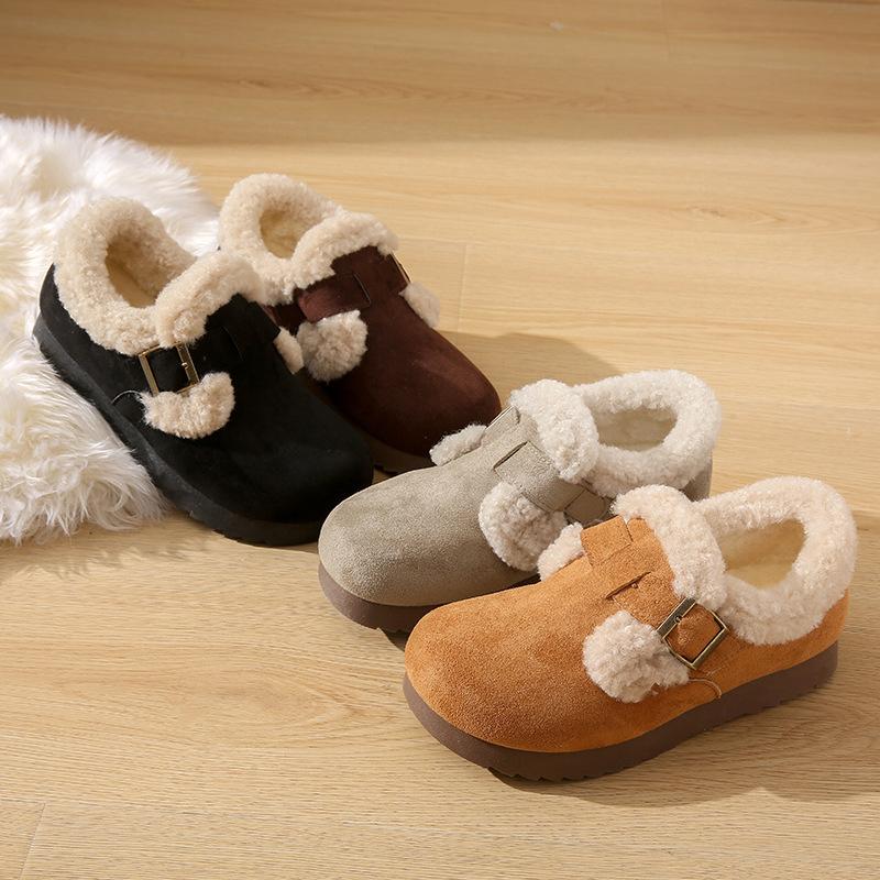 2025 Winter New Boken Shoes with Velvet Korean Edition Female Student Board Shoes Sports Warm Casual Shoes