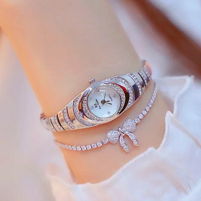 Fashionable Trend Versatile Business Luxurious Diamond Inlay Starry Sky Elegant Quartz Watch Set with Diamond Inlay