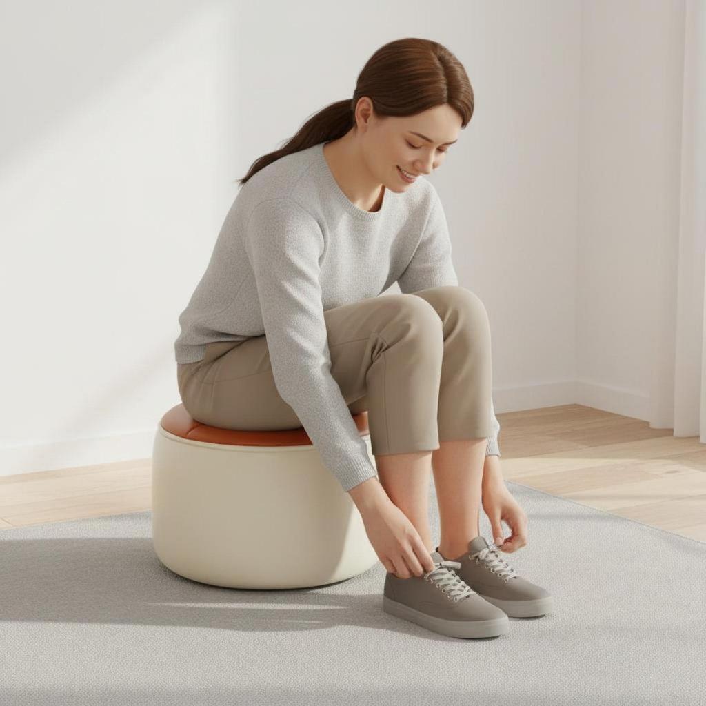 Sgabello Rotondo Imbottito Design Leggero e Raffinato