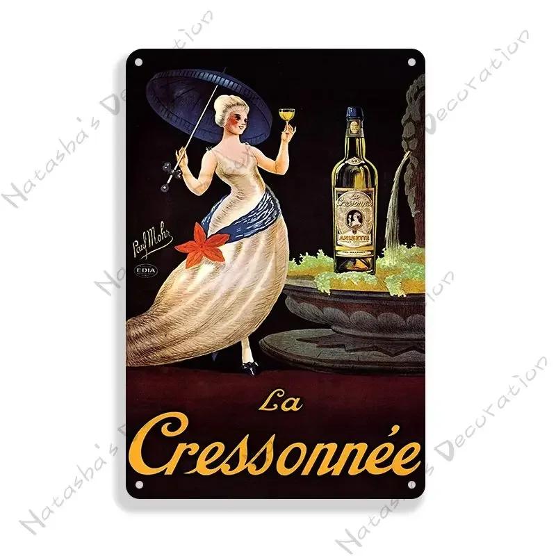 DORA Tin Sign Absinthe Metal Tin Sign Beer Brand Metal Signs Wall Plate Vintage Metal Plaque Man Cave Home Plate Wall Industrial Decor