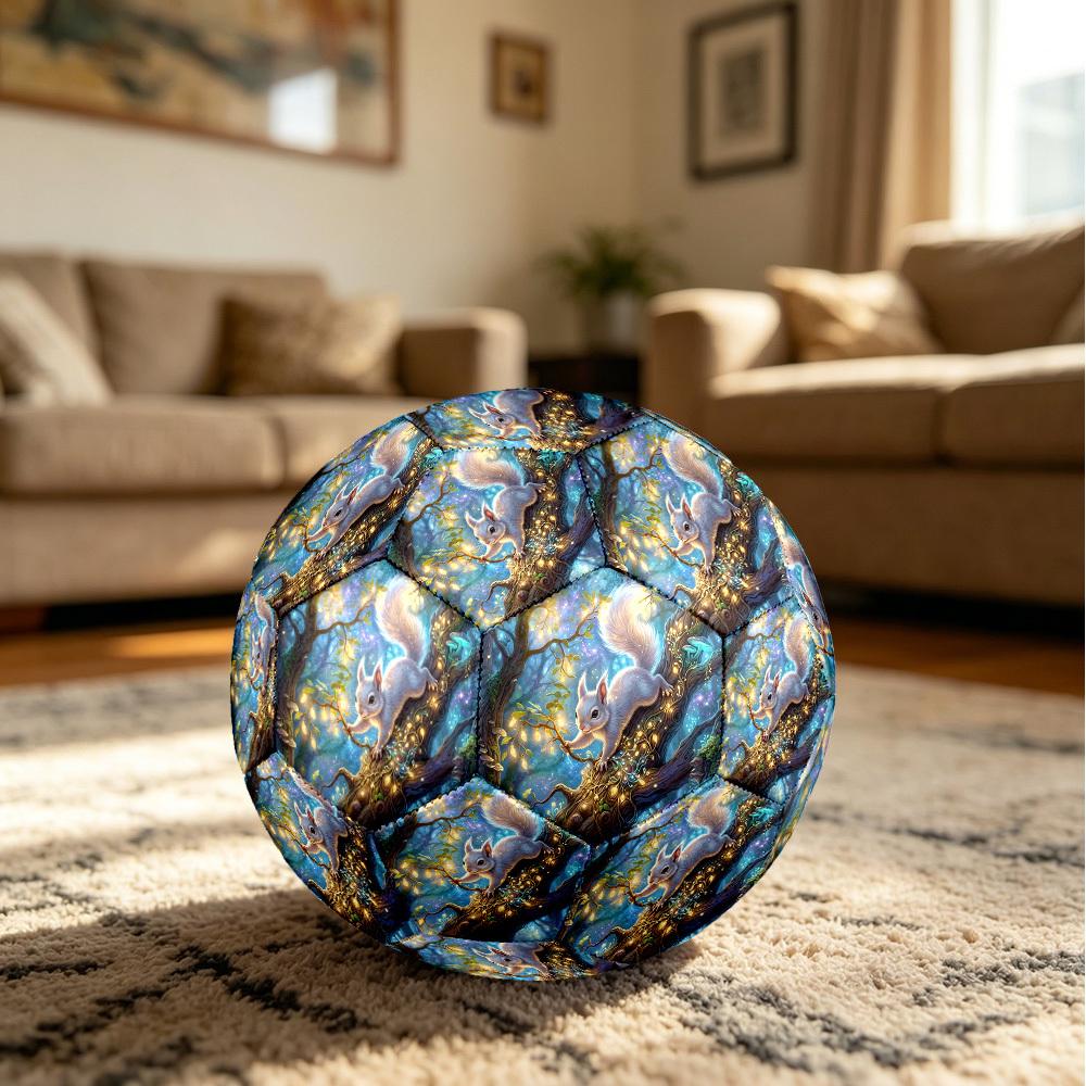 1pc Forest Squirrel Theme Soccer Ball Football, Size 5, Lightweight PVC, Durable Outdoor Training Soccer Ball, Gift M6147