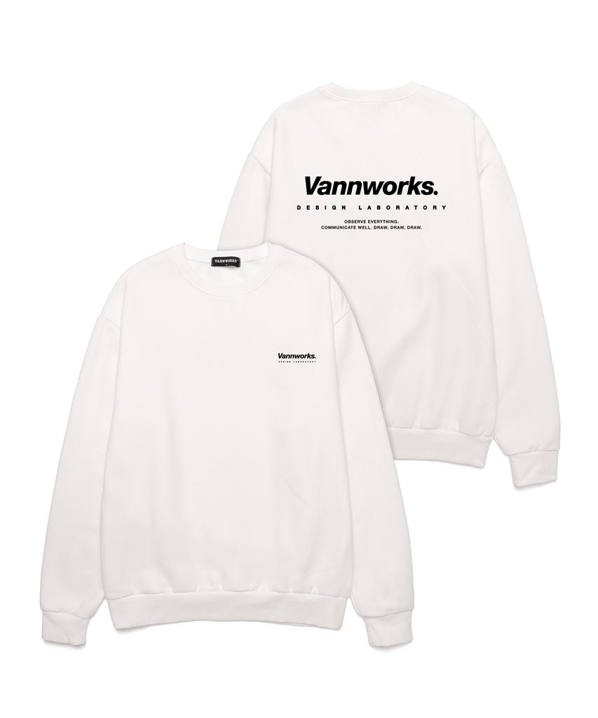 VANNWORKS New Minimalism Logo Oversized Sweatshirt (Vncts101) White