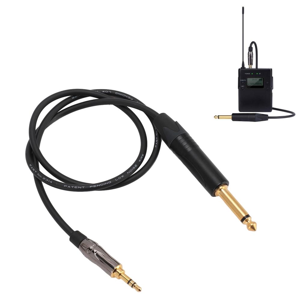 Guitar Cable, 29.53 Inch Wireless Guitar System Cord, 3.5mm to 6.35mm Jack Electric Guitar Instrument Cable for G3 G4 Transmitters, for Electric