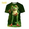 Estate Nuovo 3D Divertente Rana Arboricola Grafica T-shirt Per Uomo Moda Casual Stampa Animale T-shirt Personalità Interessante T-shirt di Tendenza