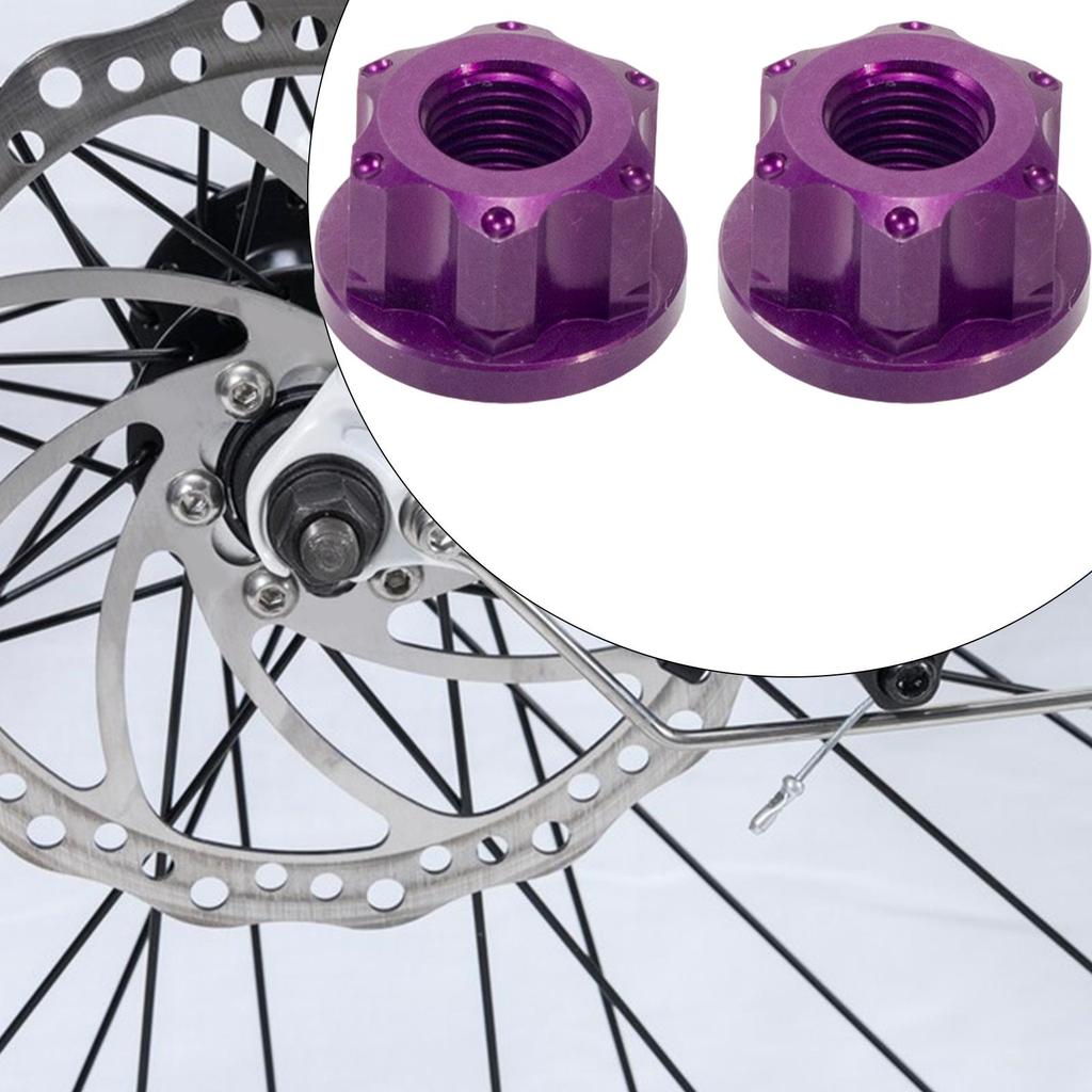 2Pcs Bike Wheel Hub Axle Nuts Bicycle Hub Screws Hardware AntiSlip Bicycle Accessories for Fixed Gear Bicycle M9 Front Axle Nut