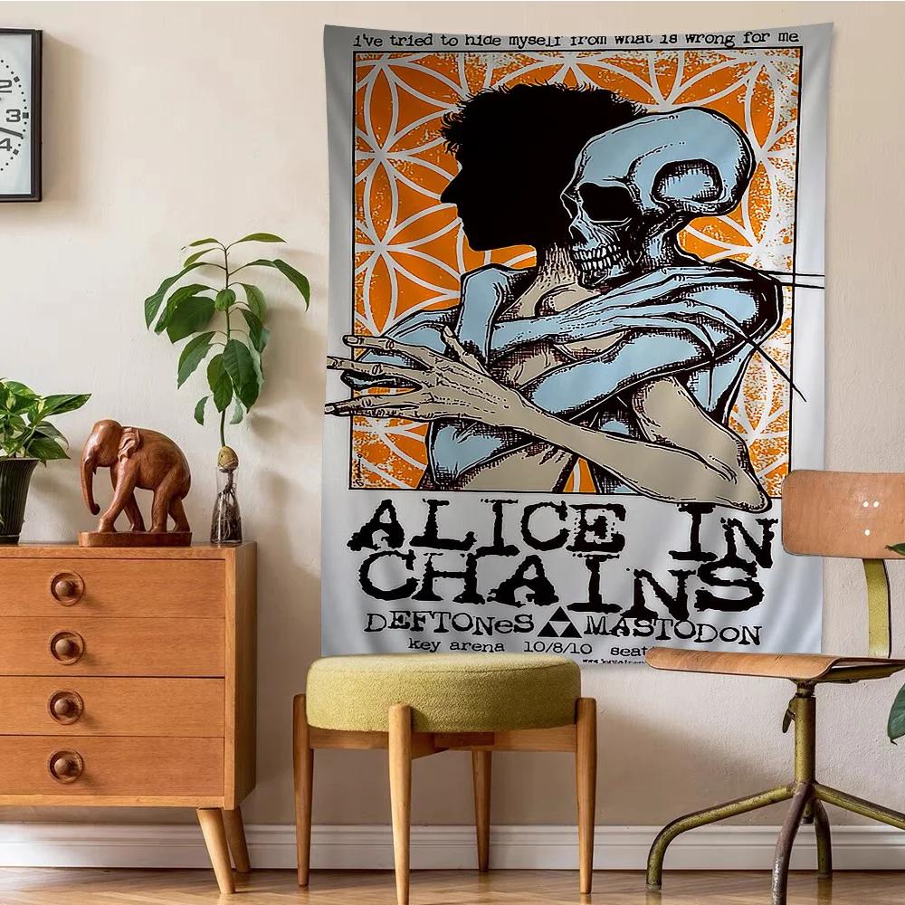 VIKAMA Alternative Rock Tapestry Deconstructing Band Artistry Gothic Metal Bedroom Wall Art Game Room Decor Music Fan Gift
