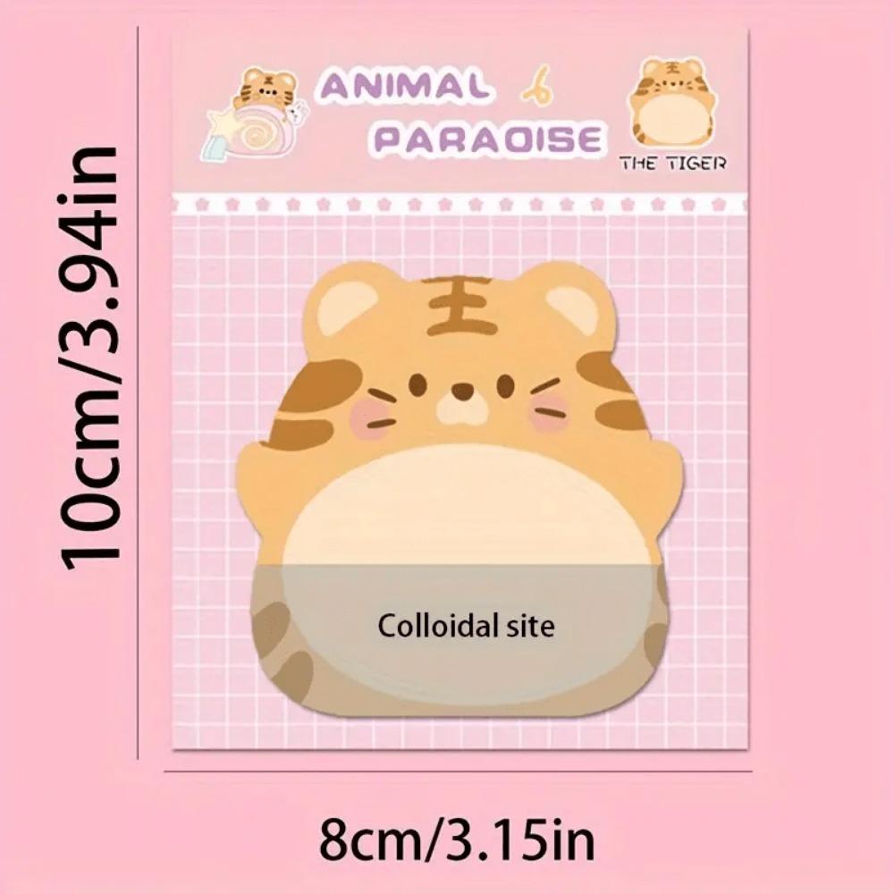 1PACK/8 Cute and Funny Cartoon Animal Pattern Sticky Notes, Creative Vertical Message Sticky Notes, 20 Per Copy, 160 In Total