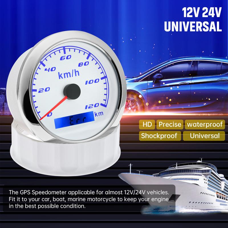 AD Marine Boat Car GPS Speedometer 85MM Waterproof Speed meter 30km/h 60km/h 120km/h 200km/h Odometer with 7Color LED Customized