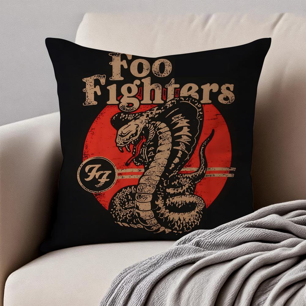 Classic Rock American Band FFoo FFighters Cushion Cover Pillowcase Antidustmite Invisible Zipper Short Plush Sofa Cushion