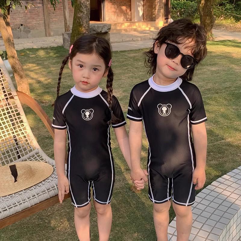 

2025 New Style Kids Quick-Dry Sunscreen Swimsuit - Unisex One-Piece for Boys & Girls Size 90 (Height ~80cm)